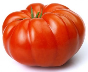 Fresh, delicious Beef Big Tomato. Isolated on white background.
